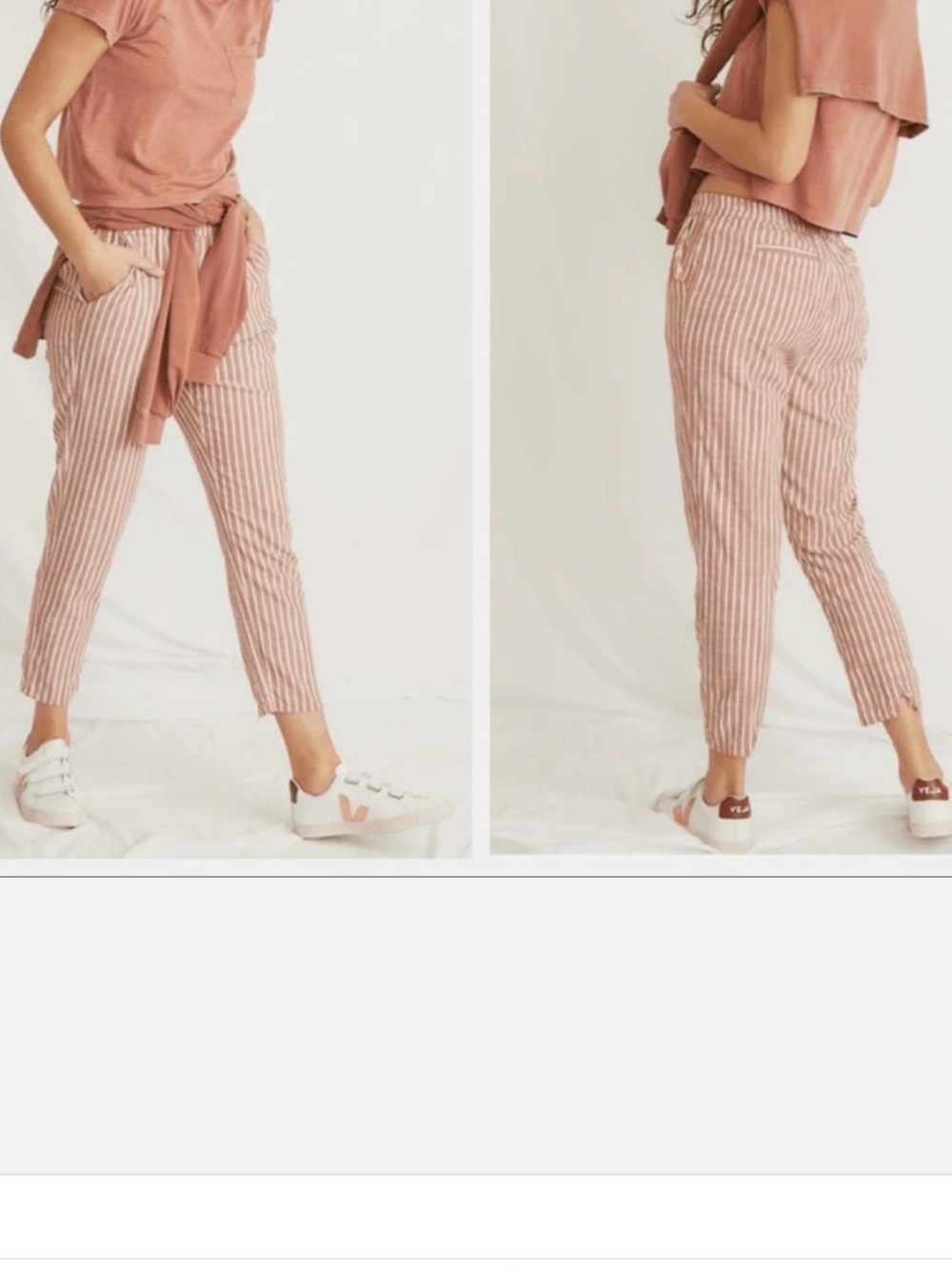 Marine Layer Women’s Medium Rust White Stripe Pull-On Pants